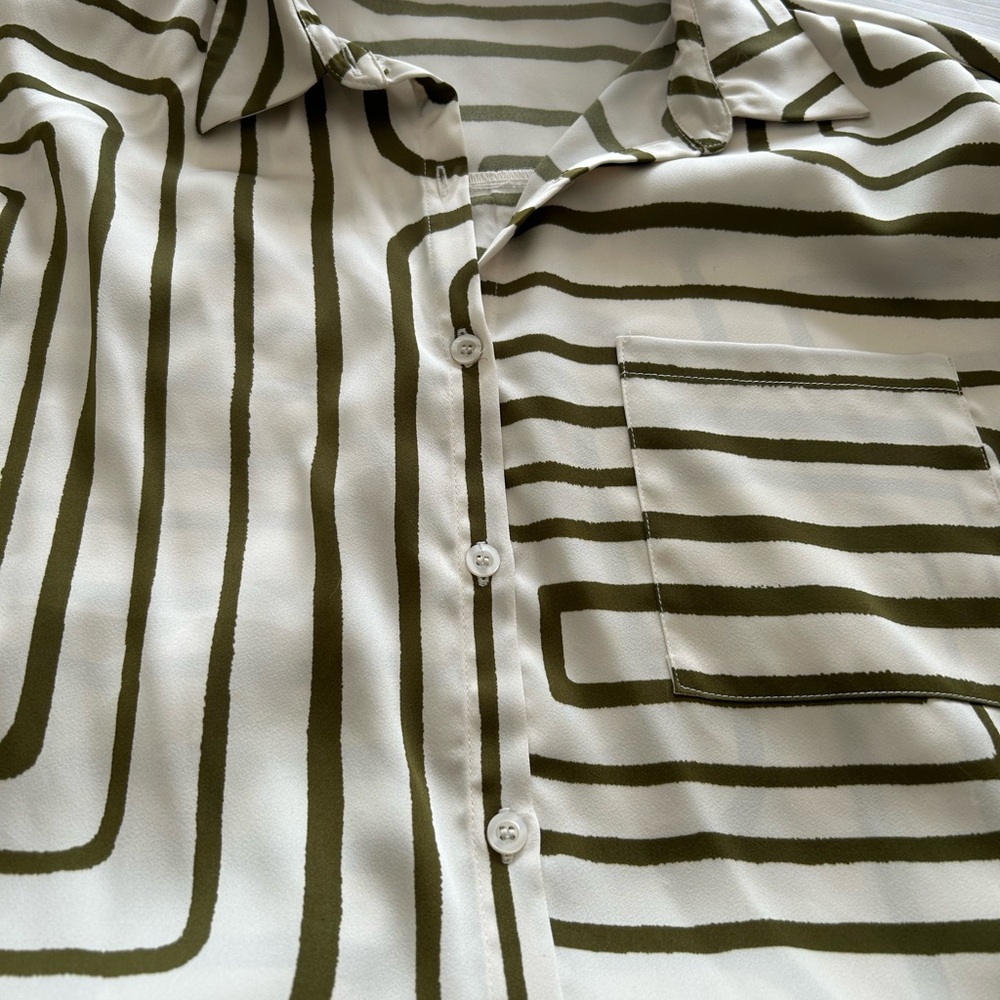 Stylish Olive and White Geometric Set - Picture 11 of 11